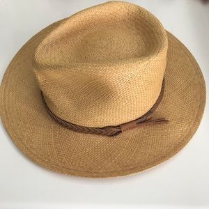 Orvis Panama Braided Leather Straw Hat 